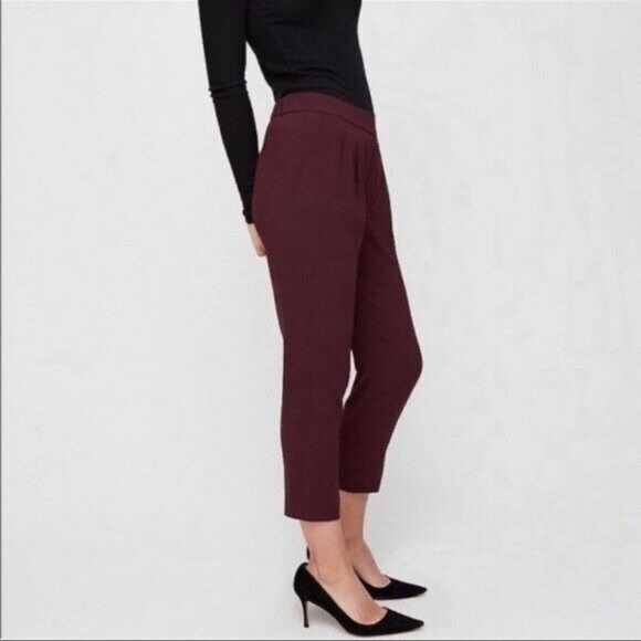 Aritzia Babaton Dexter Pull On Tuxedo Crop Jogger Trousers in Eggplant size XS - Picture 9 of 10